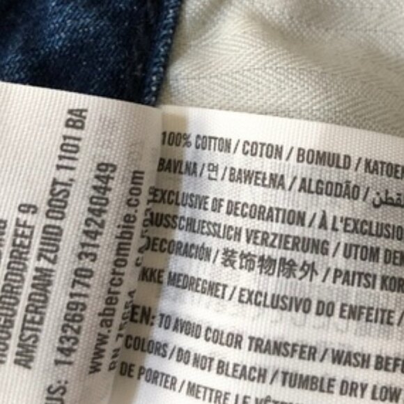 Abercrombie & Fitch Embroided Denim Skirt Size 24 - Picture 5 of 7